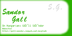 sandor gall business card